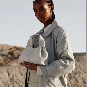 Polene Neuf Mini Crossbody Bag in Chalk Grained Leather